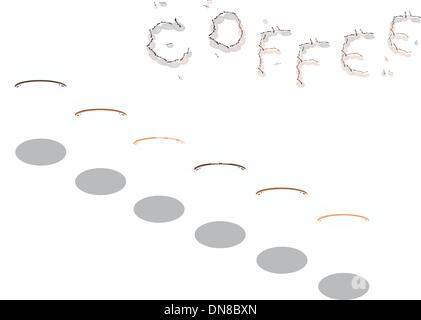 Six Kind of Coffee in Disposable Cup Stock Vector