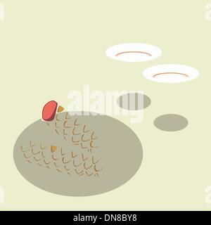 Hot Coffee in Disposable Cup with Corn Dog Stock Vector