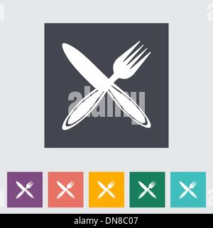 Cutlery single flat icon. Stock Vector