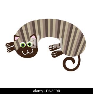 Scottish fold cat . Cute cartoon characters . Flat shape and line ...