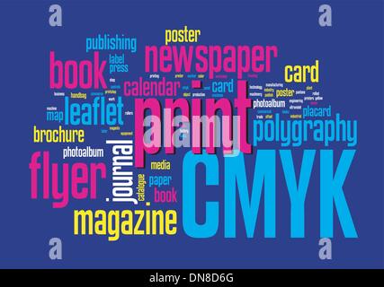 Printing Word Cloud Stock Vector