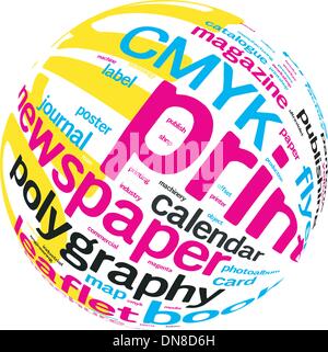 Printing Word Cloud Stock Vector
