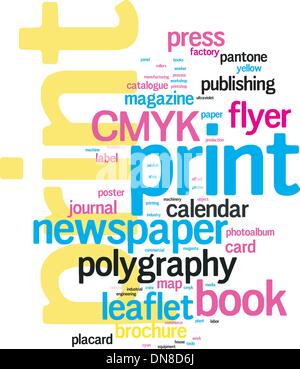Printing Word Cloud Stock Vector