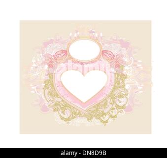 vintage wedding card with rings Stock Vector