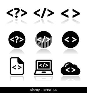 Progrmming code vector icons set Stock Vector