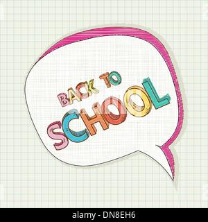 Back to school colorful social bubble education background. Stock Vector