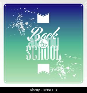 Retro back to school text colorful grunge background. Stock Vector