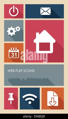 Colorful UI web apps user interface flat icons. Stock Vector
