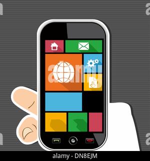Colorful Web mobile UI apps user interface flat icons. Stock Vector