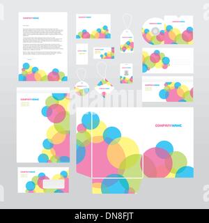 Vector stationery set with colorful circles Stock Vector
