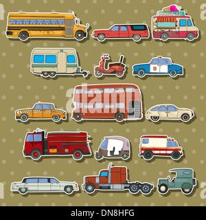 Cars cartoon stickers Stock Vector
