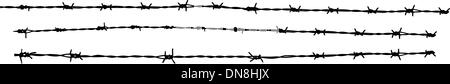 Safety steel barbed and razor wire vector seamless prison borders set ...