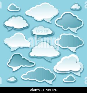 vector set of cartoon speech bubbles Stock Vector