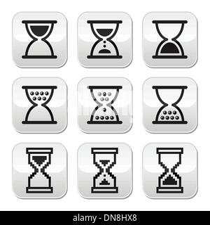 Hourglass, sandglass vector icon set Stock Vector