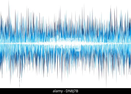 Sound waves oscillating on black. EPS 10 Stock Vector