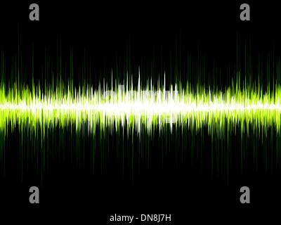 Sound waves oscillating on black. EPS 10 Stock Vector