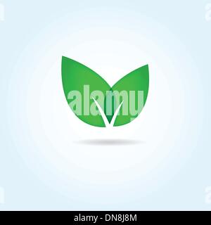 Vector illustration of green leaves. Eco concept Stock Vector Image ...