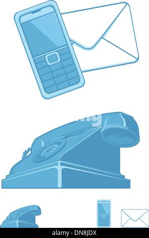 Contact Us Symbol - Phone & Mail Stock Vector