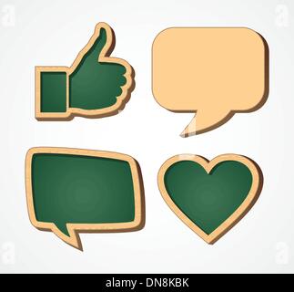 Back to school education social bubble chalkboard icons. Stock Vector