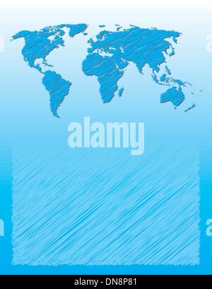 sketch of worl map Stock Vector