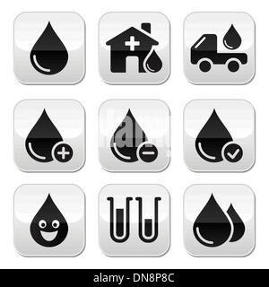 Blood donation vector buttons set Stock Vector