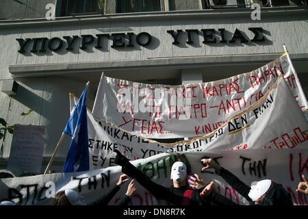 Greek Doctors Protest Against Layoffs Doctors And Administrative