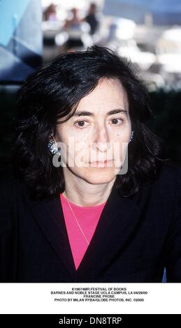 May 29, 2001 - K18674MR:FESTIVAL OF BOOKS.BARNES AND NOBLE STAGE UCLA CAMPUS, LA 04/29/00.FRANCINE PROSE. MILAN RYBA/   2000(Credit Image: © Globe Photos/ZUMAPRESS.com) Stock Photo