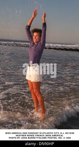 Sept. 18, 1999 - MISS AMERICA 2000 PAGEQANT IN ATLANTIC CITY, N.J .09/18/99.HEATHER FRENCH ( MISS AMERICA). JOHN BARRETT/   1999.(Credit Image: © Globe Photos/ZUMAPRESS.com) Stock Photo