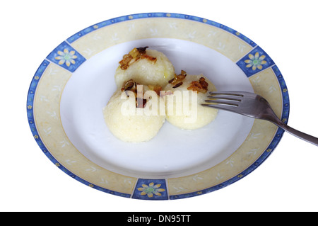 kind of noodles on plate on a white background Stock Photo