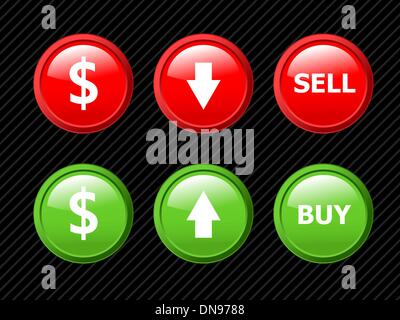 Set of vector icons for currency exchange business theme on blac Stock Vector