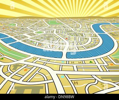 Perspective map Stock Vector