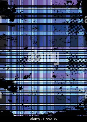 Checkered Blue Grunge Background. Stock Vector