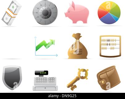 Icons for finance, money and security Stock Vector