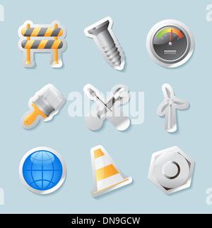 Sticker icons for industry Stock Vector