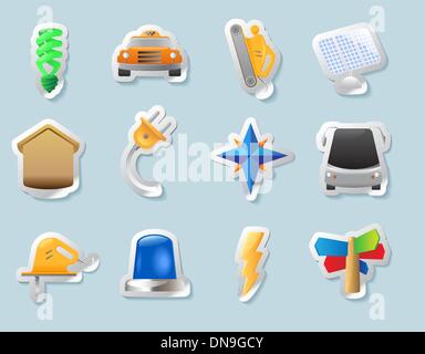 Sticker icons for industry Stock Vector