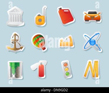 Sticker icons for industry Stock Vector