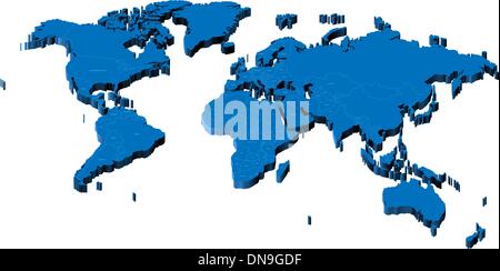 3d map of the World Stock Vector