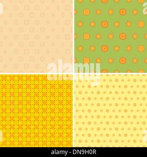 Four Seamless Wallpaper Pattern Stock Vector
