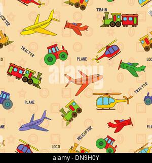 Seamless transport technique pattern Stock Vector