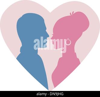 Man and woman silhouette Stock Vector