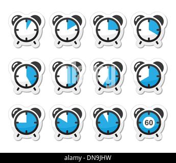 Time measure, clock vector icons set Stock Vector