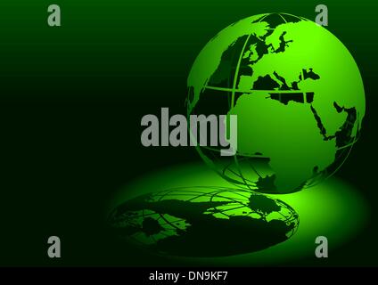 Green Wire Globe Stock Vector