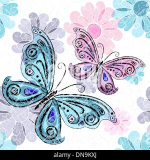 Spring grunge seamless spotty white pattern Stock Vector