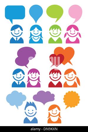 people icon set, vector Stock Vector