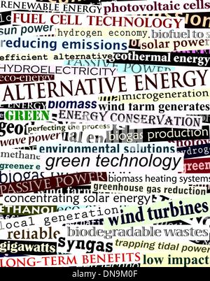 Alternative energy headlines Stock Vector