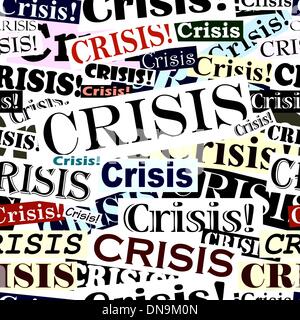 Crisis headlines tile Stock Vector