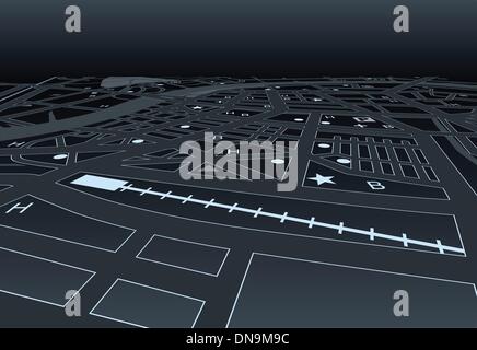 Dark street map Stock Vector