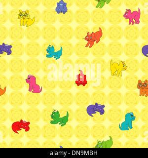 Seamless Kittens Pattern Stock Vector