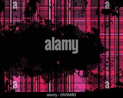Checkered Pink Grunge Background. Stock Vector