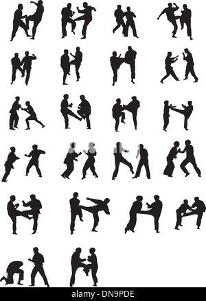 Judo fighters silhouette Stock Vector Image & Art - Alamy